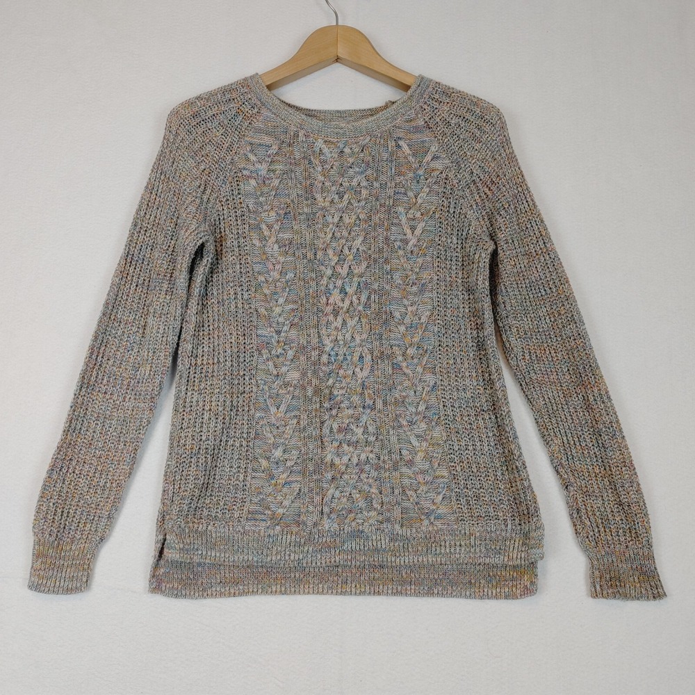 Faded Glory Womens Casual Knit Long Sleeve Crew Neck Sweater Multi Colored Large